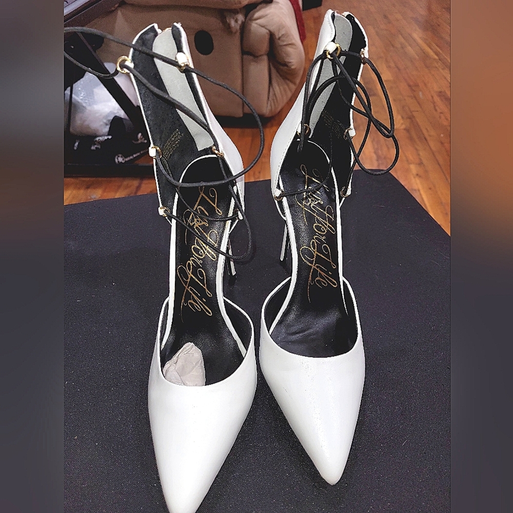 Lux For Life, White Strappy Heels, Size 9